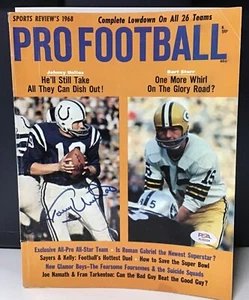 1968 Pro Football Sports Review Magazine Autographed  Johnny Unitas PSA - Picture 1 of 3
