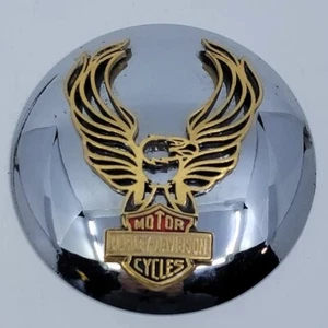 Vintage Original Harley Davidson Motorcycles Eagle Gas Cap Cover Red White Blue - Picture 1 of 3