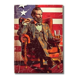Arte Abe Lincoln - Arte de pared de metal - Arte retro del presidente Abraham Lincoln | WallSmack - Imagen 1 de 11