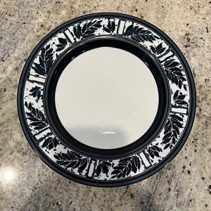 Dansk Ceylon Salad Plate Dark Blue Leaves Pattern Portugal Made 80s 90s Vintage - Picture 1 of 5