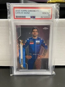 2020 Topps Chrome Formula 1 F1 #8 Carlos Sainz PSA 10 Gem Mint - Picture 1 of 1
