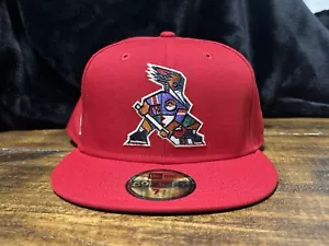 Tucson Roadrunners Red New Era Fitted Hat 7 3/4 Dark Green UV Phoenix Coyotes - Picture 1 of 17