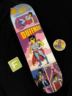 UBER RARO Corey Duffel Los Simpson Duffman Adventure Base Tabla de Skate Foto 1 de 4