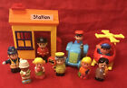 Elc Happyland Vehicles And Toy Figures Bundle: Tractor, Helicopter, Station Etc.