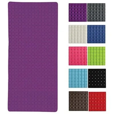 Tapis Fond de Baignoire antidérapant Caoutchouc Quadro 36x76cm Violet - Photo 1/4