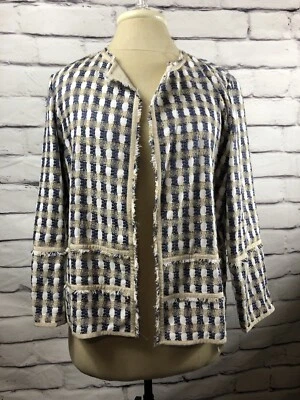 Chaqueta Blazer Lafayette 148 Mujer Talla Mediana Azul/Dorado/Blanco Foto 1 de 4