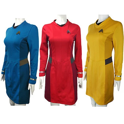 Vestido Cosplay ST Beyond Nyota Uhura Rojo Carol Marcus Azul Amarillo Uniformes Insignia Foto 1 de 4