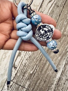 Living That Hockey Mom Life Bag Charm Keychain Handmade - Picture 1 of 2