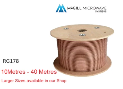 RG178 Coaxial cable Low Loss 50 Ohm Coax Silver Plated Copper RF - Image 1 of 4