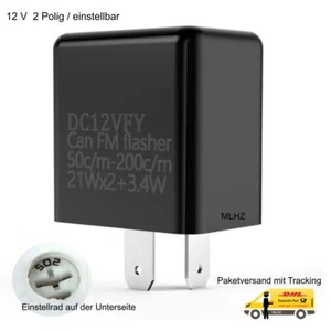2 Poliger Blinkgeber Motorrad-LED-Flasher-Relais Einstellbare Frequenz 12V - 12A - Bild 1 von 2