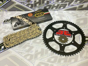 Regina Heavy Duty GOLD Chain & Sprocket Kit for Aprilia Tuono 125 4T 2017-2020 - Picture 1 of 1
