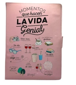 Funda tablets y Ipads universal libro 9.7" - 10,1" ROSA con frases molonas 24H - Imagen 1 de 2