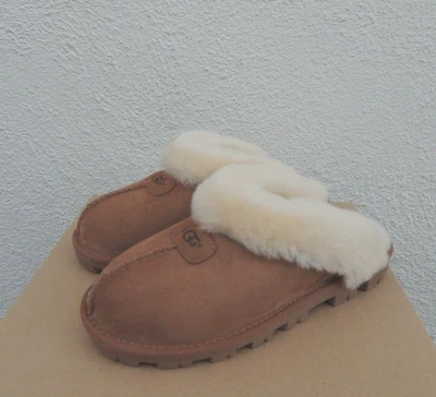 Zapatillas cómodas UGG COQUETTE GAMUZA CASTAÑO PIEL DE OVEJA, MUJER US 10/ EUR 41 ~ NUEVAS EN CAJA Foto 1 de 3