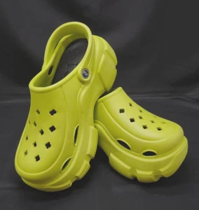Unbranded Croc Slides Mega Crush Platform Sandal Bubble Yellow Sz 7.5/8.5 - Picture 1 of 12
