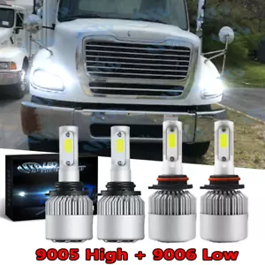 Headlight Kit For Freightliner M2 100 106 112 2002-2017 9005 9006 LED Hi/Lo Bulb - Picture 1 of 12