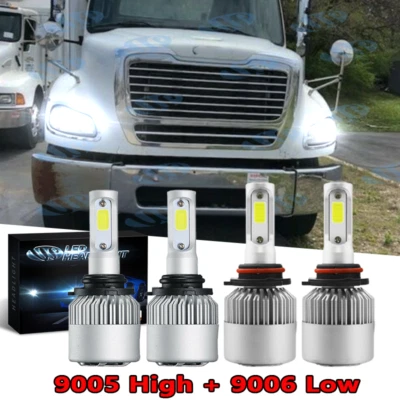 Kit de faros para Freightliner M2 100 106 112 2002-2017 9005 9006 bombilla LED alta/baja Foto 1 de 4