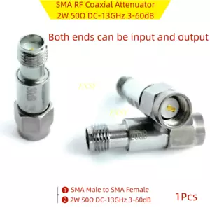 SMA RF Coaxial Attenuator DC-13GHz 2W 50Ω 3-60dB 3/5/6/10/15/20/30/40/50/60dB - Picture 1 of 18