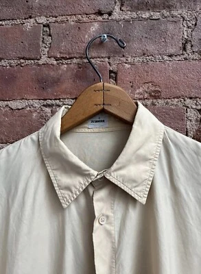 Camisa vintage Jil Sander para hombre talla 39, algodón amarillo/sintetizador, Italia Foto 1 de 4