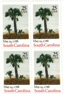 United States 25¢ South Carolina Statehood Postage Stamp #2343 x 100 singles - Picture 1 of 1