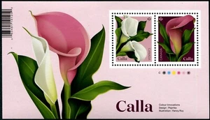 HOJA RECUERDO FLORES CALA CANADÁ 2022 DE 2 SELLOS COMO NUEVO MNH SIN USAR - Imagen 1 de 3