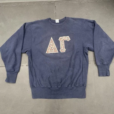 Sudadera Vintage Champion Tejido Inverso Para Hombre X-Grande Azul Marino Delta Gamma Años 90 EE. UU. Foto 1 de 4