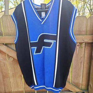 Vintage Fubu Sport Pullover Weste Herren XXXL Blau V-Ausschnitt Ärmellos Logo - Bild 1 von 12