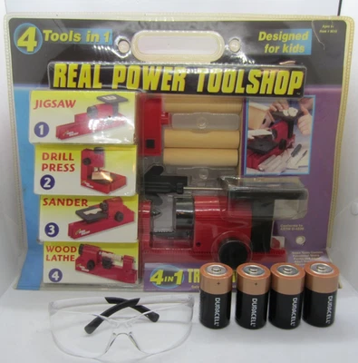 DE COLECCIÓN 4 Herramientas en 1 TALLER DE HERRAMIENTAS ELÉCTRICAS REALES Diseñado para niños 8+ #9010 NUEVO SELLADO Foto 1 de 4