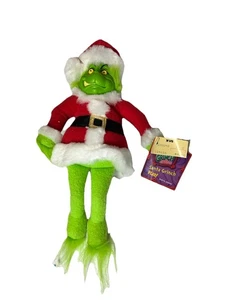 Neu Vintage Grinch Give Back the Holidays Nikolausmütze Mantel grün Plüsch - Bild 1 von 12