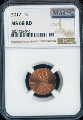 2012 LINCOLN CENT NGC MS68 RD 2º MELHOR GRAU MAC IMPECÁVEL. - Imagem 1 de 2