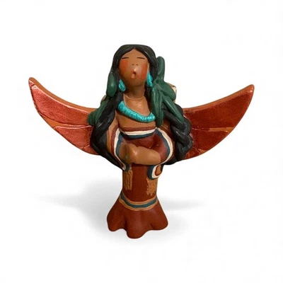Estatuilla de ángel estilo nativo americano April Romo de Vivar arte popular cerámica Foto 1 de 4