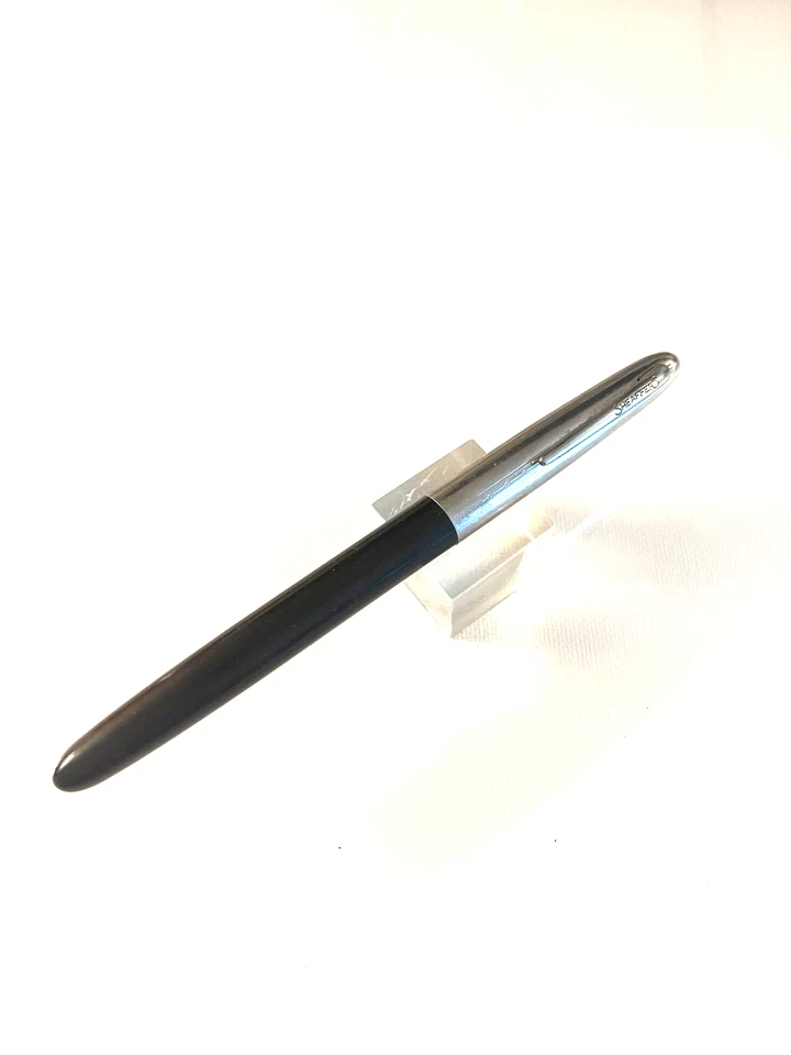 Early Sheaffer Black Cartridge Fountain Pen Dome Ends Fine Triumph nib. NICE! - Image 1 of 4