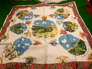 Edinburgh Glasgow cities coat of arms Scotland souvenir scarf 26x26 rolled S298 - Picture 1 of 6