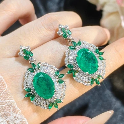 New Sparkle Jewelry Neon Green Citrine Gems Charm Women Girl Dangle Earrings - Image 1 of 4