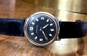 Vintage 1965 Bulova Accutron M5 35mm Round Stainless & Leather Mens Watch E19832 - Bild 1 von 16