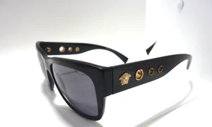 Versace Vintage Black Square Sunglasses MOD. 4319 GB1 /81 .56/19 140 3P ITALY - Picture 1 of 9
