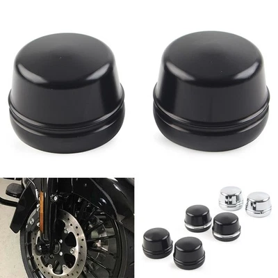 fits Harley Electra Glide Ultra Classic FLHTC FLHTCU Front Axle Cap Nut Covers - Image 1 of 4