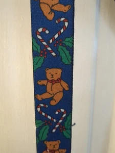 Bretelle natalizie design orsacchiotto e canna di caramelle per adulti. Elasticizzato. Larghezza 1,25" - Foto 1 di 8