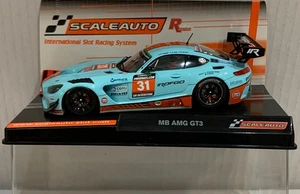 SLOT CAR SCALEAUTO SC-6355R MERCEDES BENZ AMG GT3 #31 12H SILVERSTONE ROFGO GULF - Picture 1 of 8