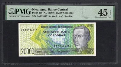 Nicaragua 20000 Cordobas ND(1989) P160 Extremely Fine - Image 1 of 2