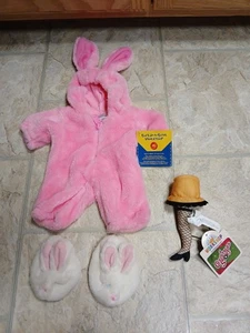 Build A Bear Pink Bunny Suit w/Bunny Slippers, Christmas Story Leg Lamp Wristie - Picture 1 of 11