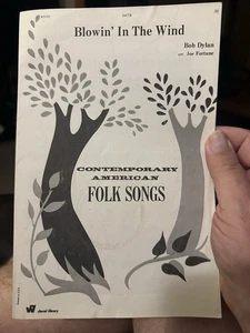 1965 Bob Dylan 6x9 Choral Sheet Music BLOWIN’ IN THE WIND - Picture 1 of 2