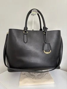 Ralph Lauren Large Perforated Marcy Satchel, Black/Vanilla - Picture 1 of 24