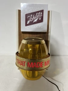Vintage 60er Jahre SCHLITZ Bier Drehfass MOTION Bar Leuchtschild funktioniert - Bild 1 von 10