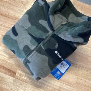 Columbia Boy’s Fleece Jacket Zing III Green Camo Zip Front Size XL (18/20) NWT - Picture 1 of 6