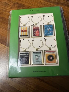 Kate Spade New York gemischt Neuheit Wein Charms 6er Set Handtasche Streichholzheft Neu - Bild 1 von 4