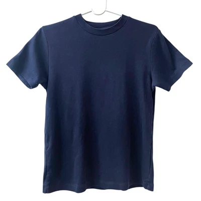 Camiseta MUJI Mujer Talla PEQUEÑA Cuello Redondo Lisa Azul Marino Elástica Todos los Días Fácil Informal Foto 1 de 4