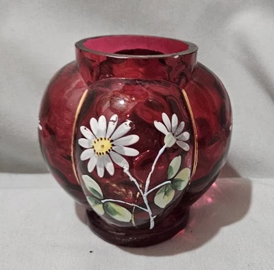 Moneda de arándano punto vidrio esmaltado floral pepinillo ricino tarro c1890 VICTORIANO Foto 1 de 4