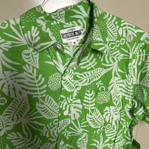 Nueva Camisa Hawaiana Mediana Verde Lima Nuevo con Etiquetas Chive Members Only Para Hombre - Imagen 1 de 13
