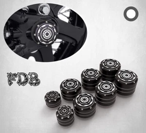 Fit H-D 2008-17 SOFTAIL Smashing Gear Contrast Cut Axle Covers - Bild 1 von 12