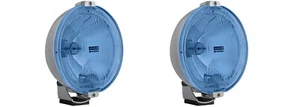 2x Blau chrom rund Fernscheinwerfer 24V LED Ring Positionslicht mit Glühbirnen - Bild 1 von 8
